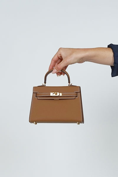 K19cm Kelly Bag Chocolate