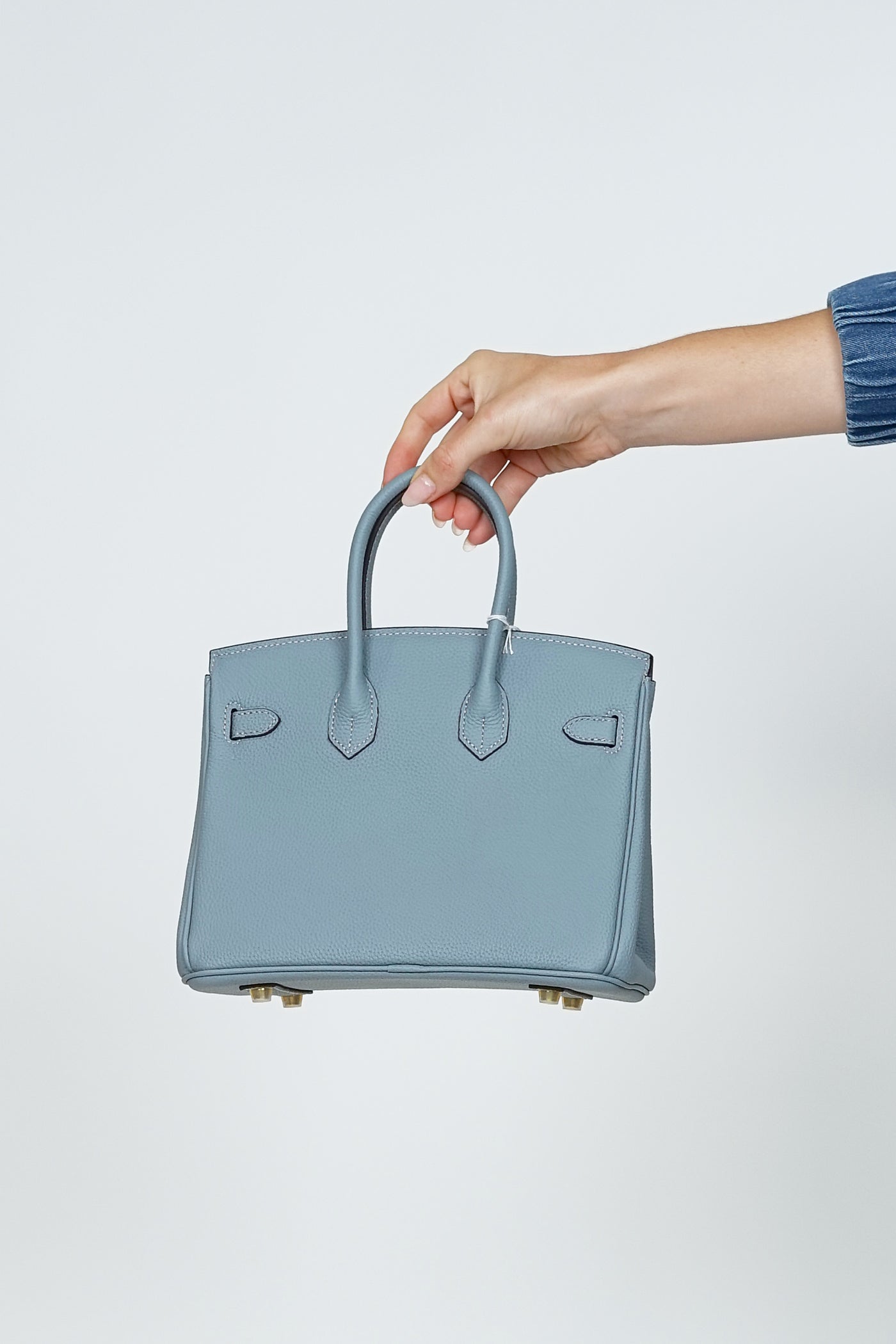 B25cm Togo Leather Bag Pale Blue