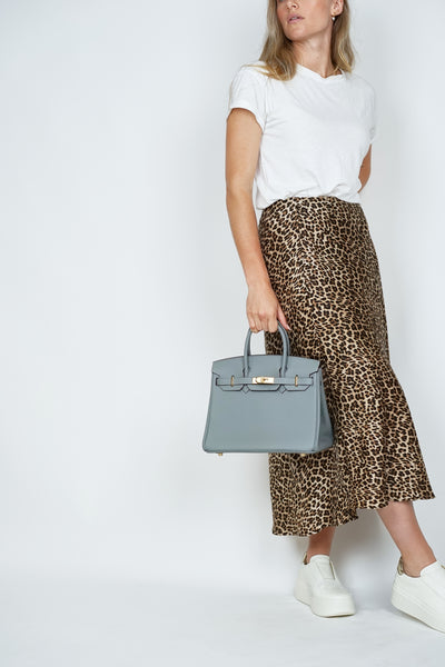 B30cm Togo Leather Bag Pale Blue