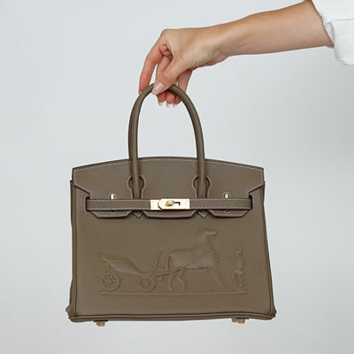 B30cm Togo Leather Embossed Bag