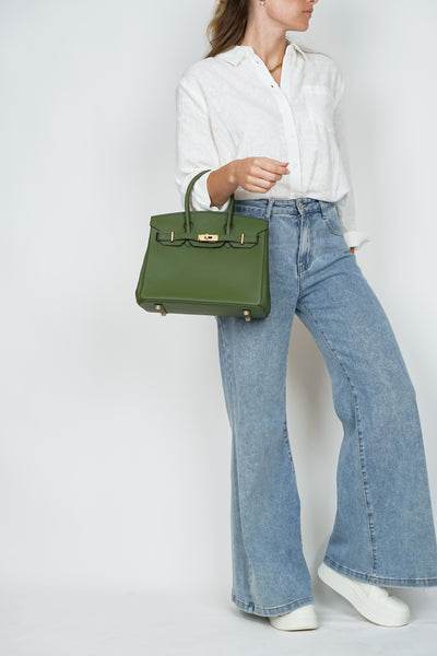 B30cm Togo Leather Bag Forrest Green
