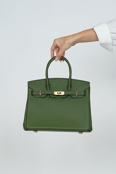 B30cm Togo Leather Bag Forrest Green