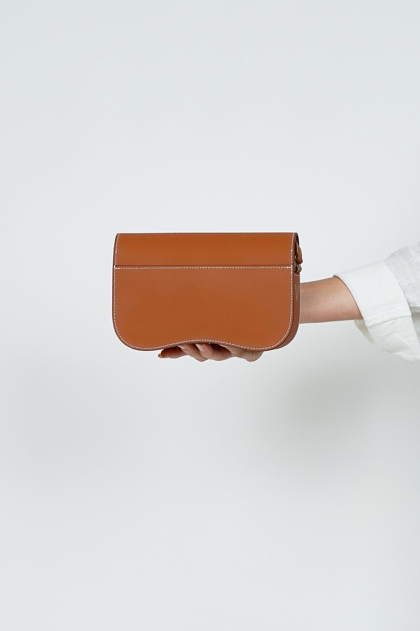 Leather Horse Bit Cross Body Bag Tan