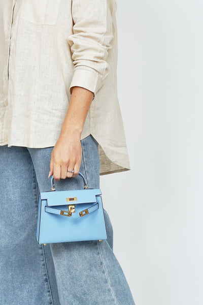 K19cm Kelly Bag Pale Blue