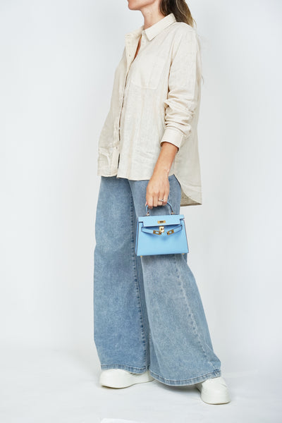 K19cm Kelly Bag Pale Blue