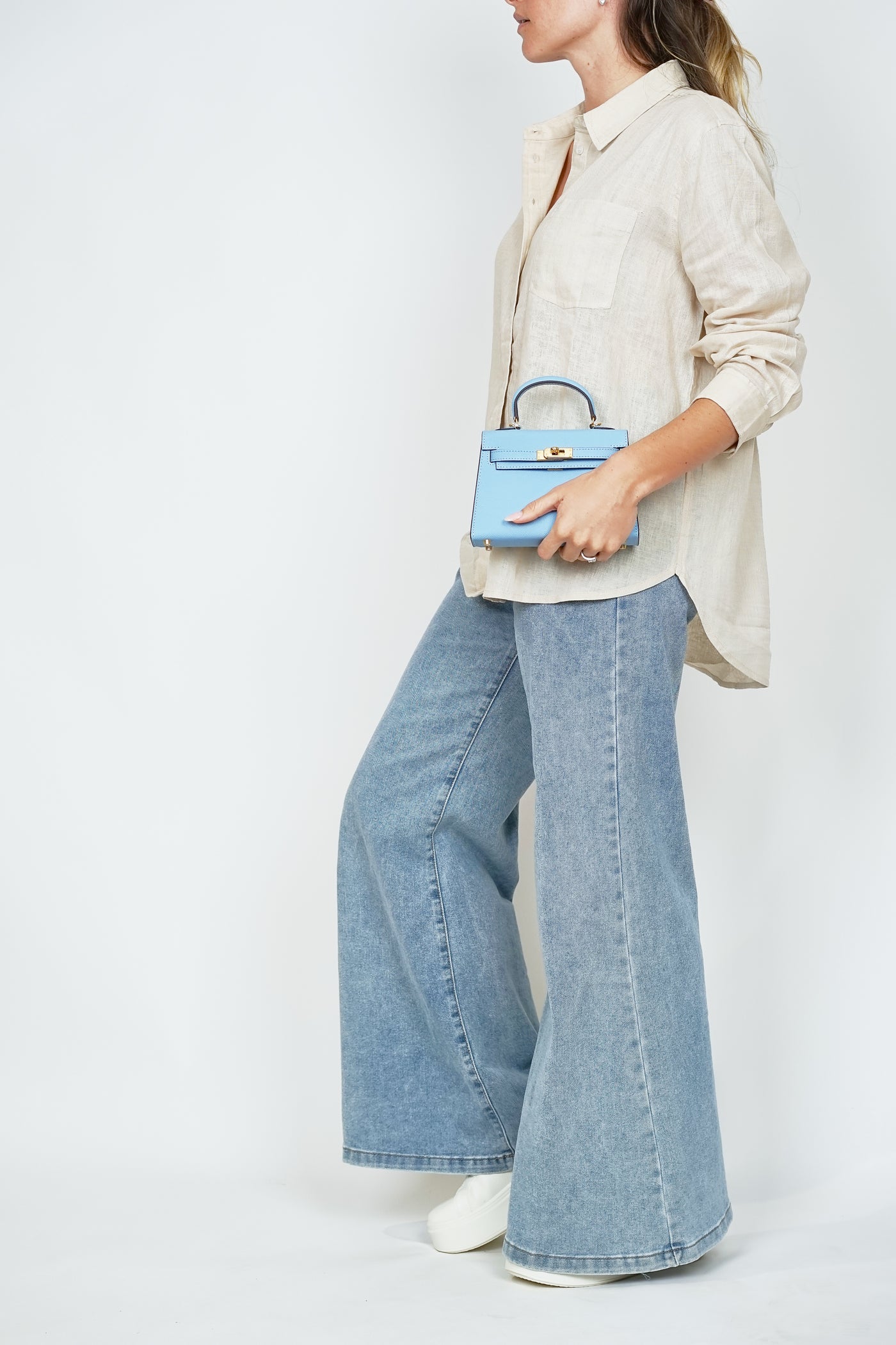 K19cm Kelly Bag Pale Blue