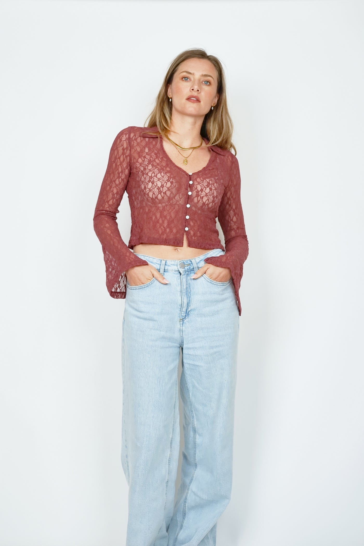 Pulse Lace Top Cinnamon