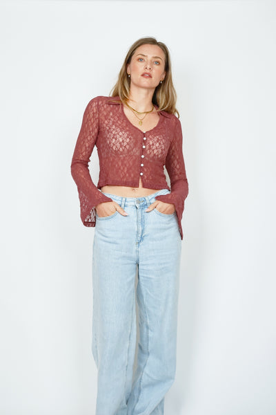 Pulse Lace Top Cinnamon