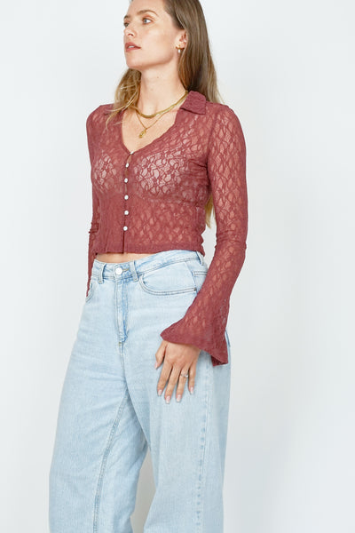 Pulse Lace Top Cinnamon