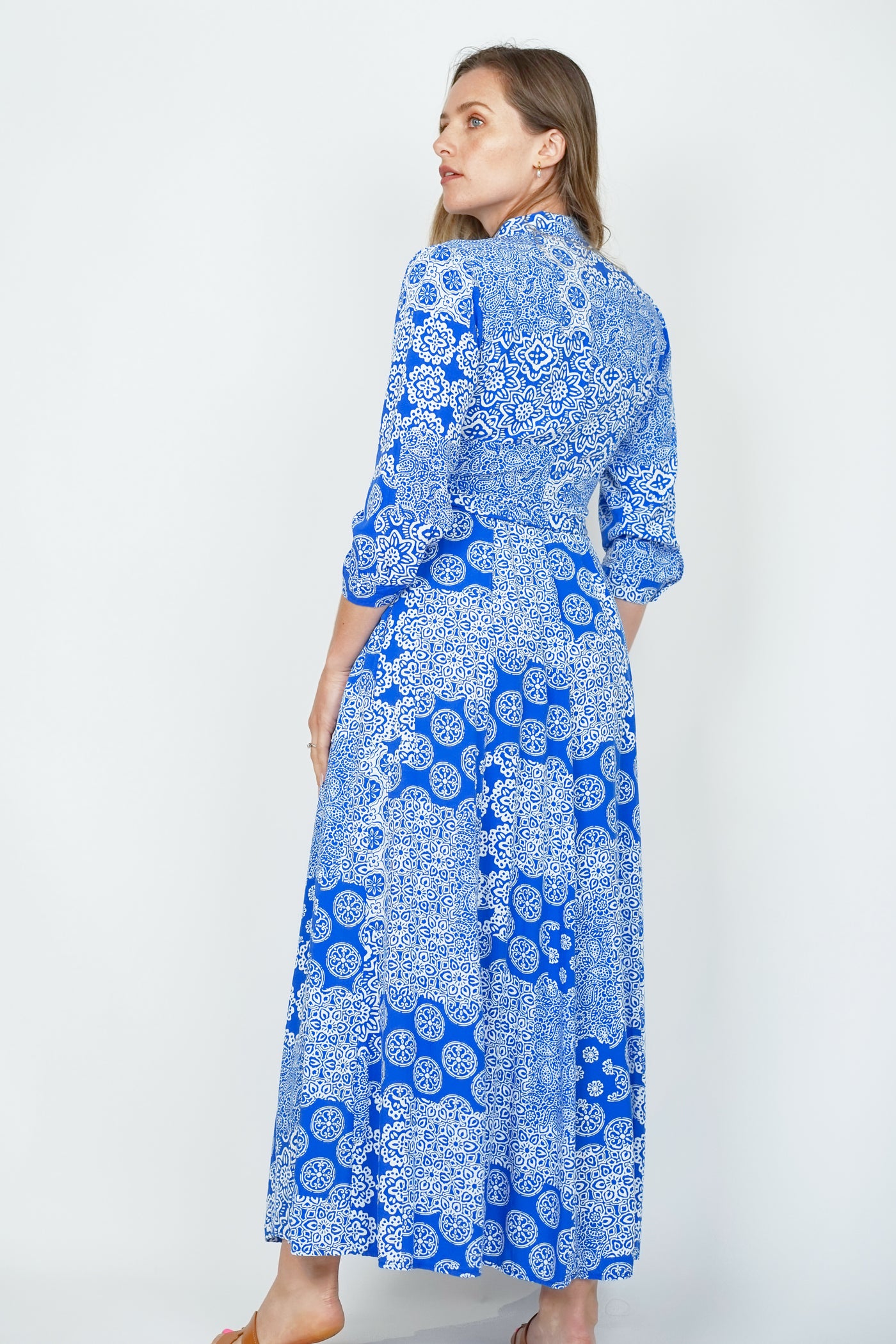 Goa Shirt Dress Patchwork Blue