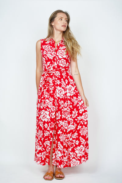 Goa Sleeveless Shirt Dress Fuchsia