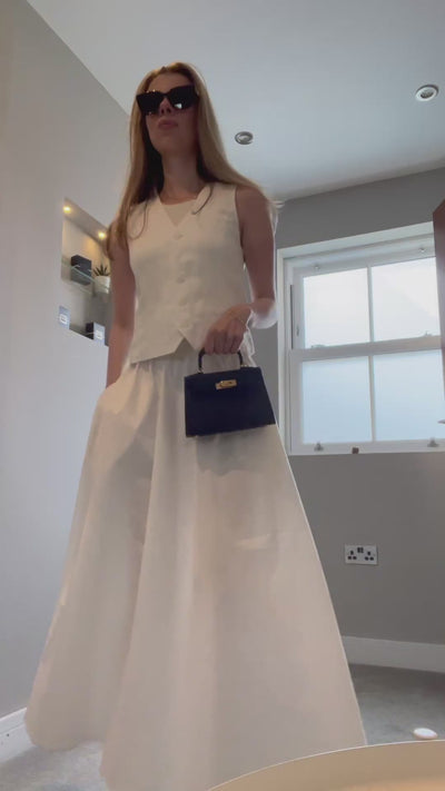 A Line Maxi Skirt White