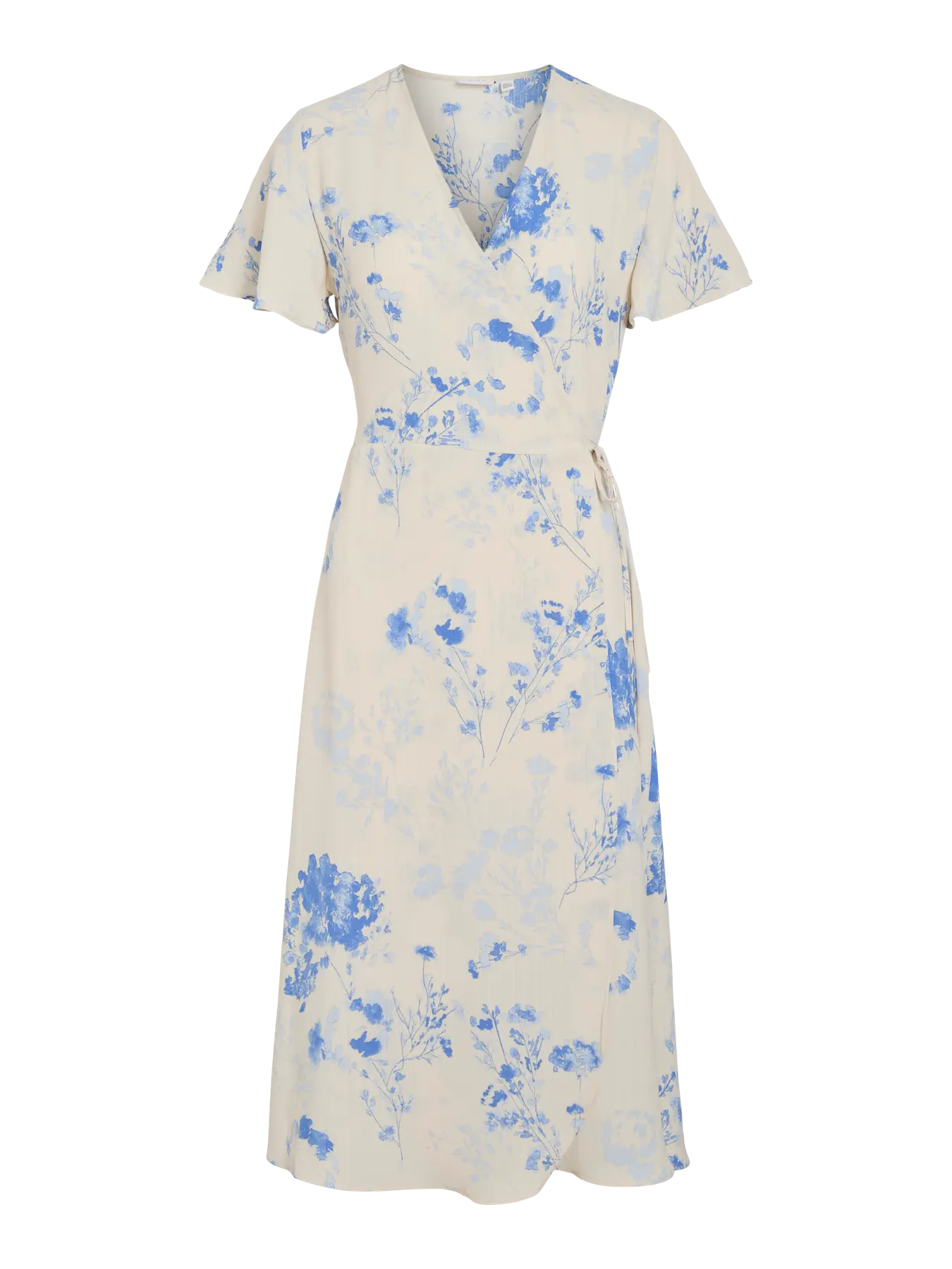 Linen Wrap Dress Floral