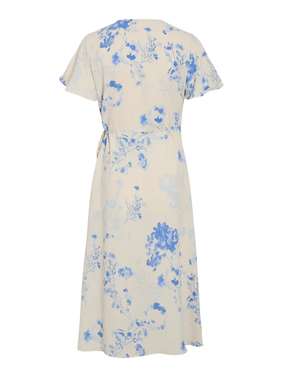 Linen Wrap Dress Floral