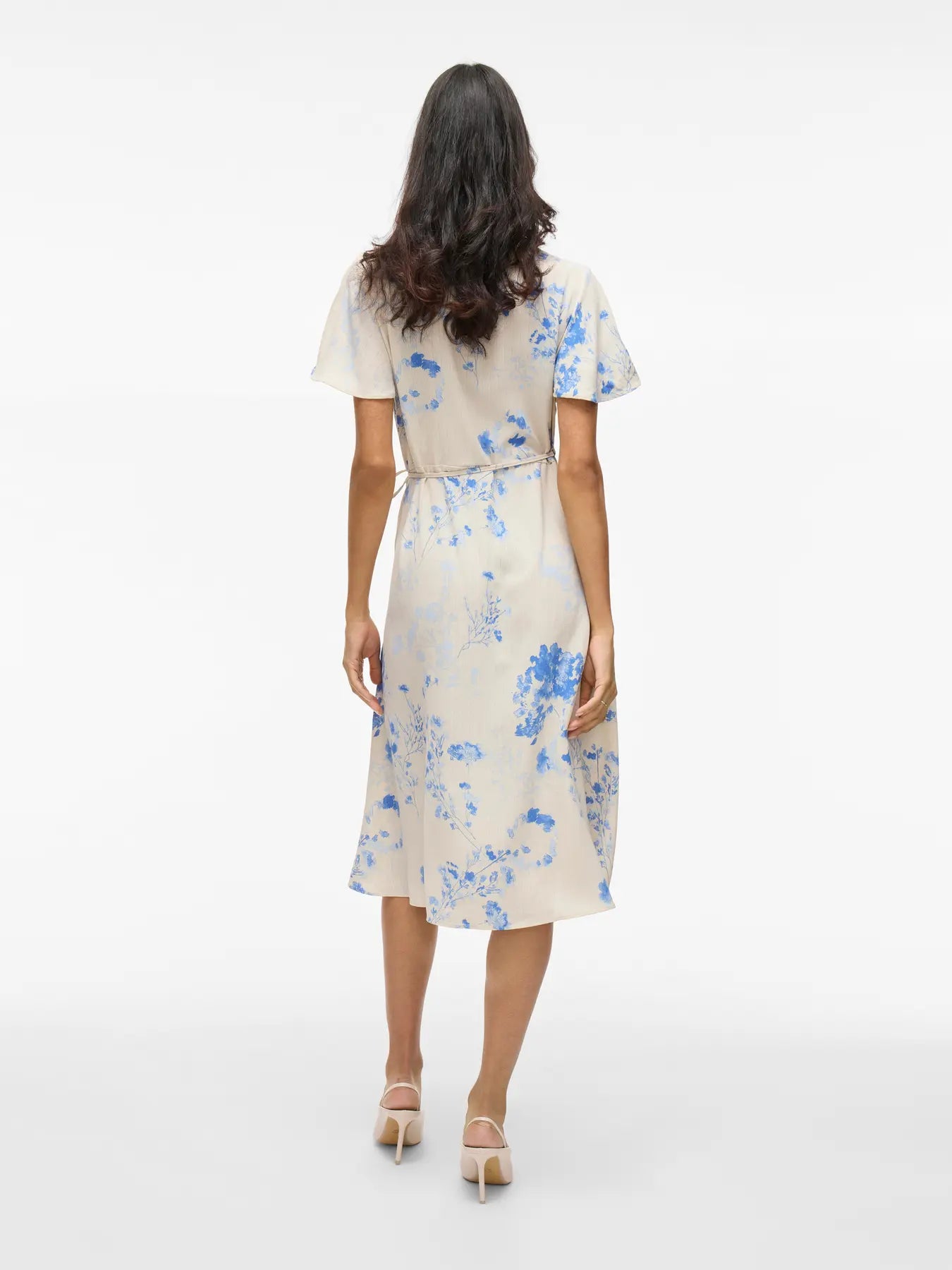 Linen Wrap Dress Floral
