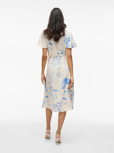 Linen Wrap Dress Floral
