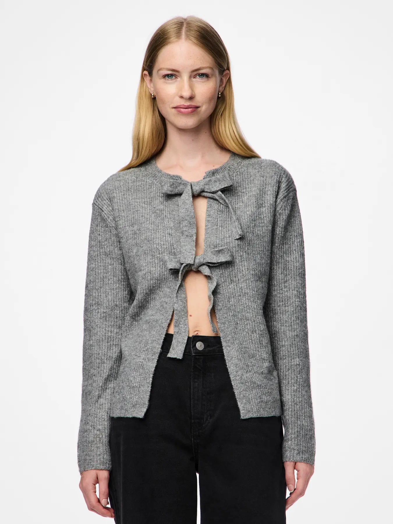 Bow Front Cardigan Grey