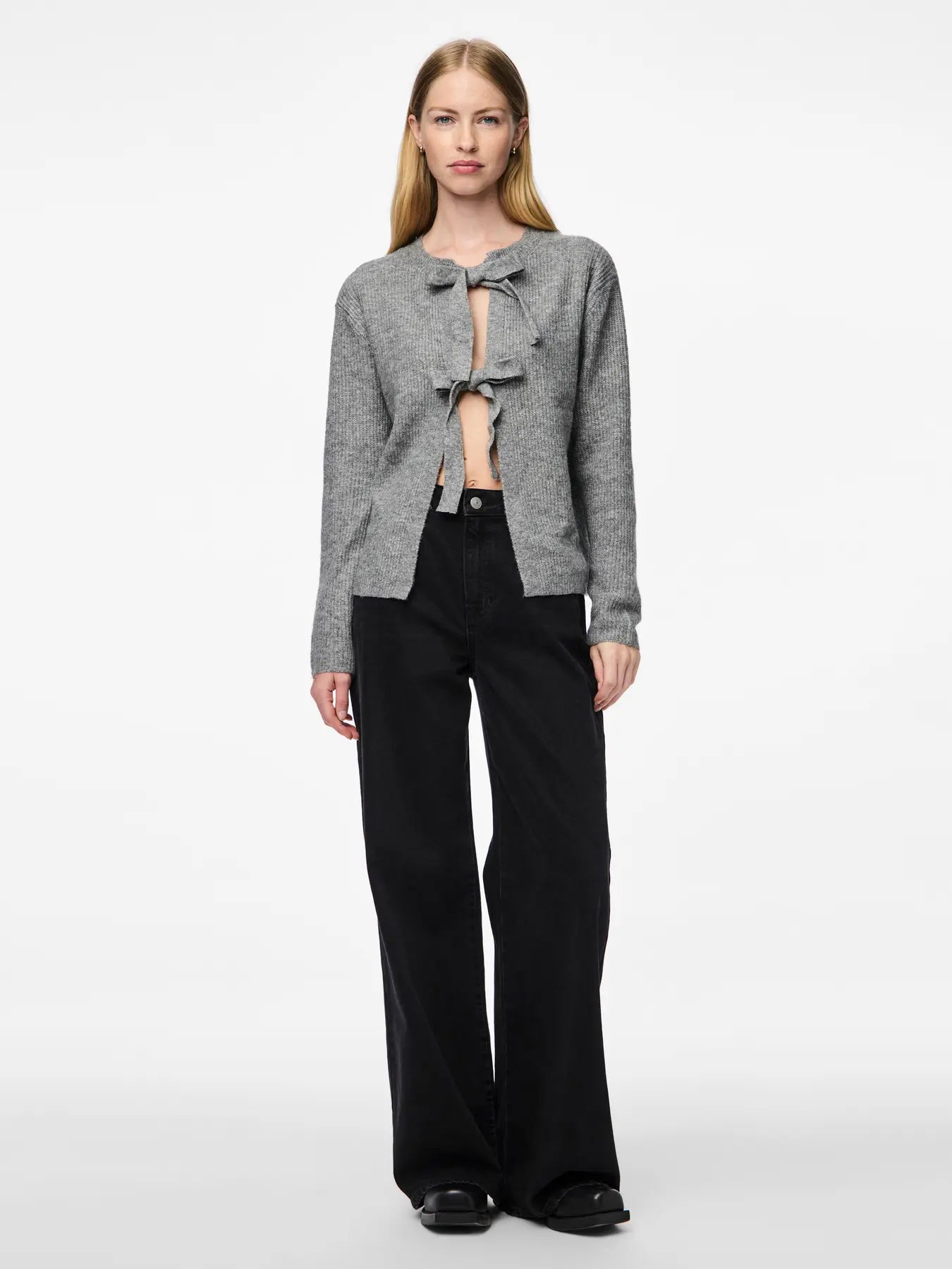 Bow Front Cardigan Grey