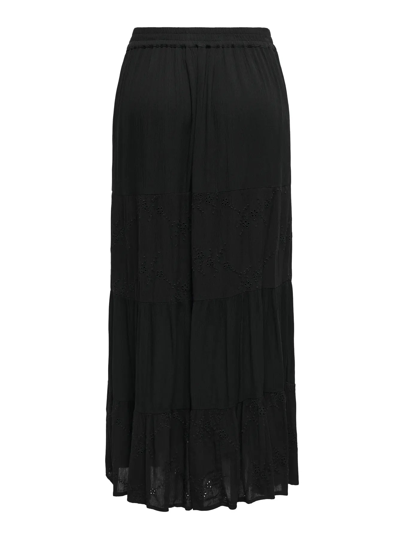 Broiderie Panel Maxi Skirt Black