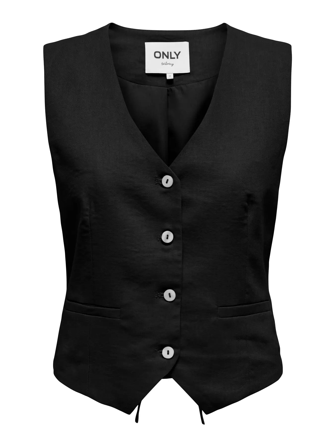 Caro Linen Waistcoat Black