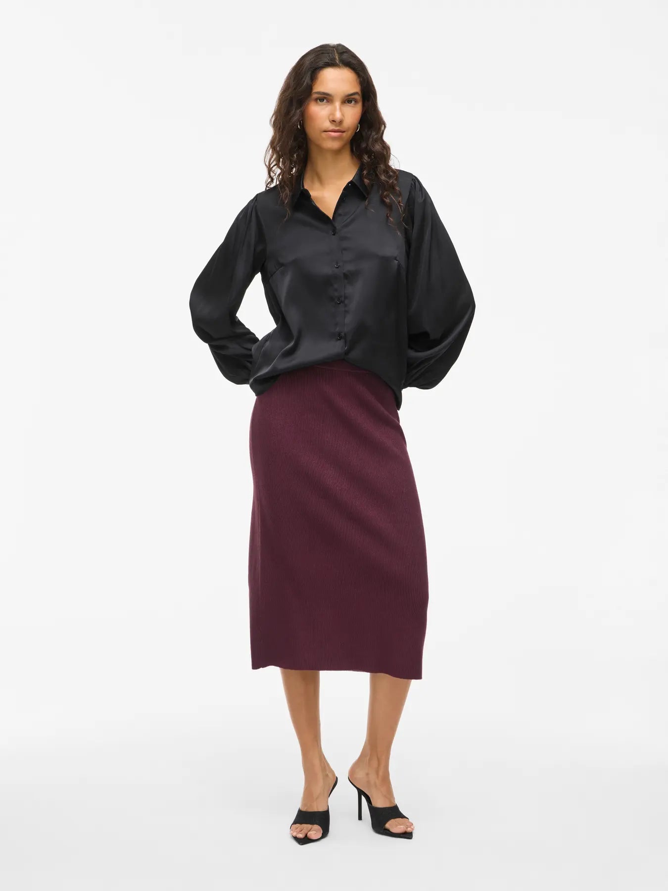 Kate Knitted Skirt Claret