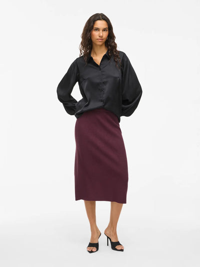 Kate Knitted Skirt Claret