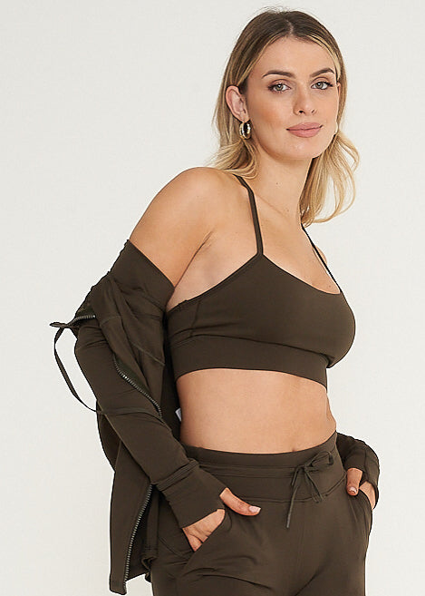 SportsLuxe Bra Khaki
