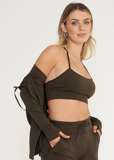 SportsLuxe Bra Khaki